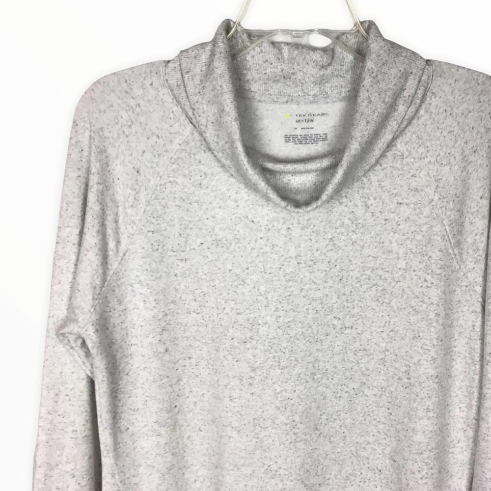 Tek Gear | Heathered White Cowl Neck Pullover DryTek Shirt M - Picture 2 of 5
